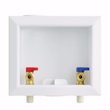 Picture of Washing Machine Box, Quarter Turn Center Outlet, 1/2" CPVC Connection