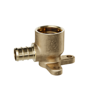 Picture of 1/2" F1807 x FIP Brass PEX 90° Drop Ear Elbow, 3 Ears, Bag of 25