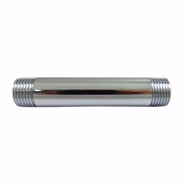 Picture of 1/2" x 8" Chrome Plated Brass Pipe Nipple