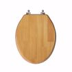 Picture of Mahogany Designer Wood Toilet Seat with Piano Finish, Closed Front with Cover, Chrome Hinges, Elongated