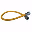 Picture of 3/8" OD (1/4" ID) X 12" Long, 3/8" Female Pipe Thread X 3/8" Female Pipe Thread, Yellow Coated Corrugated Stainless Steel Gas Connector