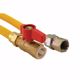 Picture of 5/8" OD (1/2" ID) X 60" Long, 3/4" Female Pipe Thread X 3/4" Female Pipe Thread Ball Valve, Yellow Coated Corrugated Stainless Steel Gas Connector Assembly