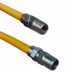 Picture of 1/2" OD (3/8" ID) X 12" Long, 1/2" Male Pipe Thread X 3/8" Male Pipe Thread, Yellow Coated Corrugated Stainless Steel Gas Connector