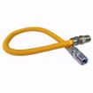 Picture of 1/2" OD (3/8" ID) X 12" Long, 1/2" Male Pipe Thread X 3/8" Male Pipe Thread, Yellow Coated Corrugated Stainless Steel Gas Connector