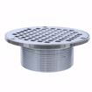 Picture of 2" Heavy Duty PVC Drain Base with 3-1/2" Metal Spud and 6" Chrome Plated Strainer