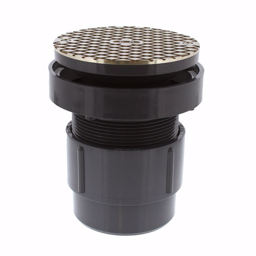 Picture of 3" x 4" LevelBest® Complete Pipe Fit Cleanout System with 3" Plastic Spud and 5" Nickel Bronze Cover
