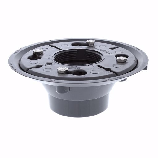 Picture of 2" x 3" Gray PVC Shower Drain Body with PVC Clamp Ring
