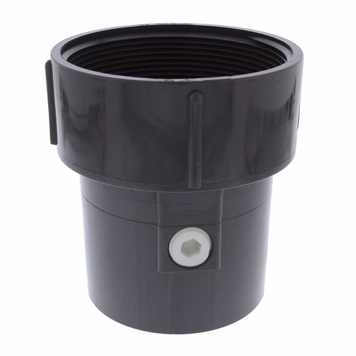 Picture of 3" x 4" Gray PVC Pipe Fit Base with 4" Thread