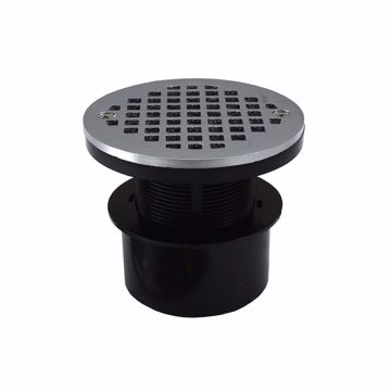 Picture of 3" ABS Inside Pipe Fit Adjustable General Purpose Drain with Chrome Plated Strainer