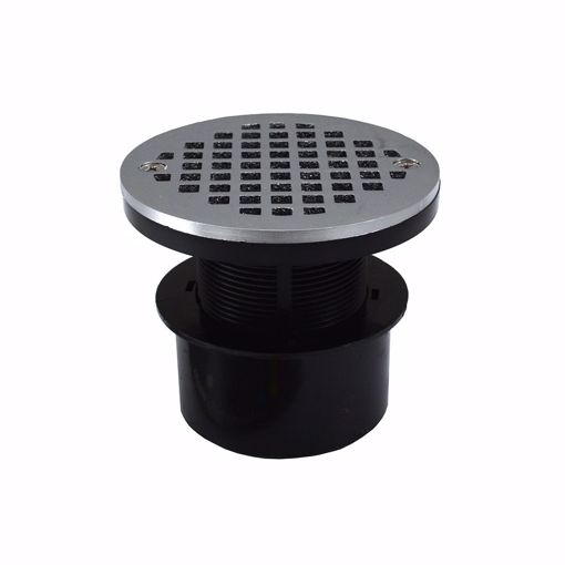 Picture of 3" ABS Inside Pipe Fit Adjustable General Purpose Drain with Chrome Plated Strainer