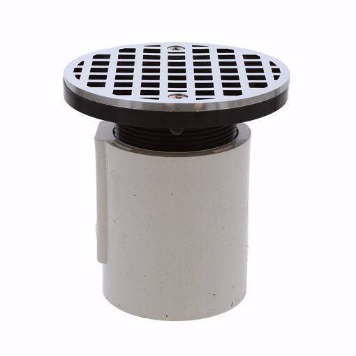 Picture of 2" Over Pipe Fit Drain with Chrome Plated Strainer, Primer Tapped