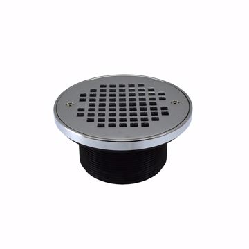 Picture of 4" ABS Spud with 6-1/8" Chrome Plated Strainer and Grout Ring