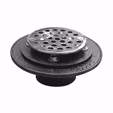 Picture of 2" Inside Caulk Shower Drain Push-On with Gasket and Stainless Steel Strainer