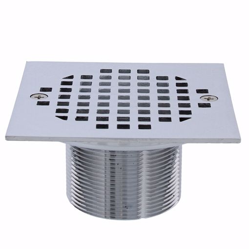 Picture of 2" Chrome Plated Brass Spud with 4-1/4" Chrome Plated Square Strainer