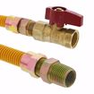 Picture of 1/2" OD (3/8" ID) Gas Connector Assembly, Yellow Coated, 1/2" MIP x 1/2" FIP Ball Valve x 18"
