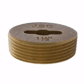 Picture of 1-1/2" Slotted Brass Cleanout Plug with 5/16" Tapped Hole