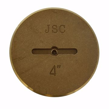 Picture of 4" Slotted Brass Cleanout Plug with 5/16" Tapped Hole