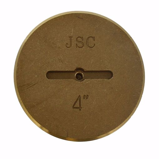 Picture of 4" Slotted Brass Cleanout Plug with 5/16" Tapped Hole