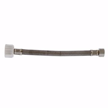 Picture of 1/2" Compression x 7/8" BC x 9" Braided Stainless Steel Toilet Connector