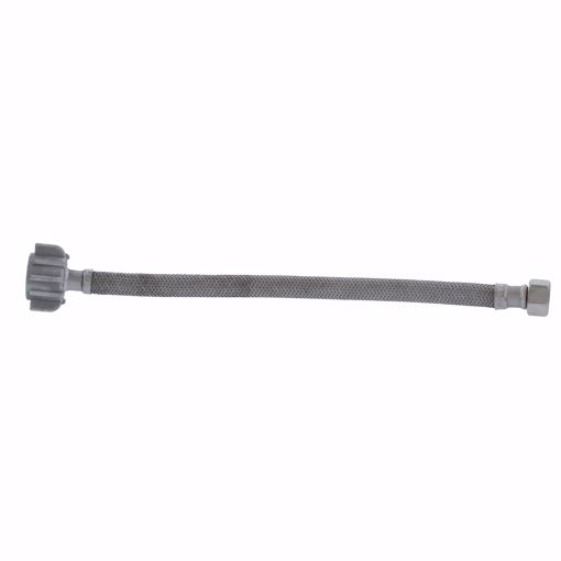 Picture of 1/2" Compression x 7/8" BC x 12" Braided Stainless Steel Toilet Connector