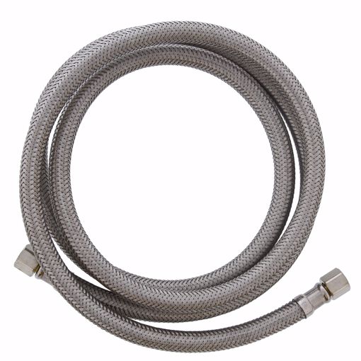 Picture of 1/4" Compression x 1/4" Compression x 60" Braided Stainless Steel Ice Maker Connector