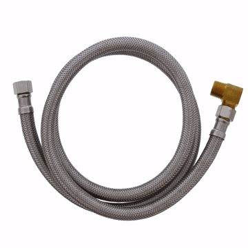 Picture of 3/8" Compression x 3/8" Compression x 48" Braided Stainless Steel Dishwasher Connector with 3/8" MIP 90° Elbow