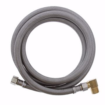 Picture of 3/8" Compression x 3/8" Compression x 60" Braided Stainless Steel Dishwasher Connector with 3/8" MIP 90° Elbow