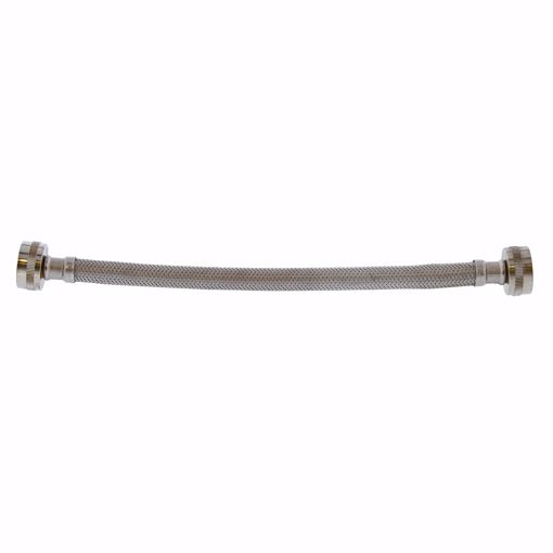 Picture of 3/4" FEM Hose x 3/4" FEM Hose x 12" Braided Stainless Steel Washing Machine Connector