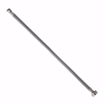 Picture of 3/8" Compression x 7/8" BC x 20" Braided Stainless Steel Toilet Connector with Brass Nut