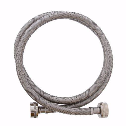 Picture of 3/4" FEM Hose x 3/4" FEM Hose x 48" Braided Stainless Steel Washing Machine Connector