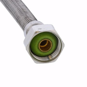 Picture of 1/2" Compression x 1/2" FIP x 12" Braided Stainless Steel Faucet Connector