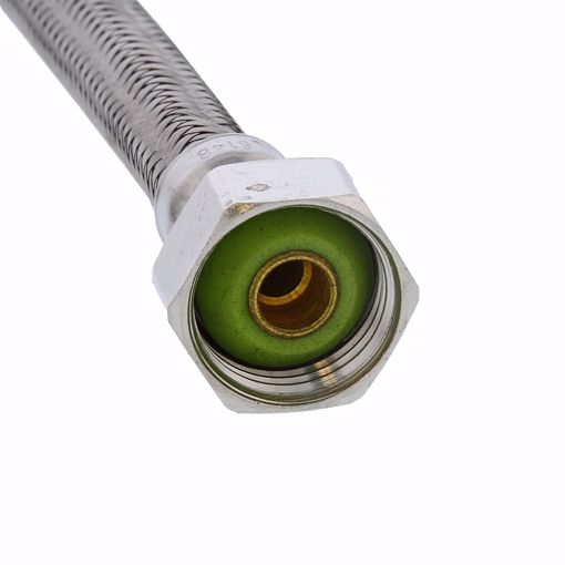 Picture of 1/2" Compression x 1/2" FIP x 12" Braided Stainless Steel Faucet Connector