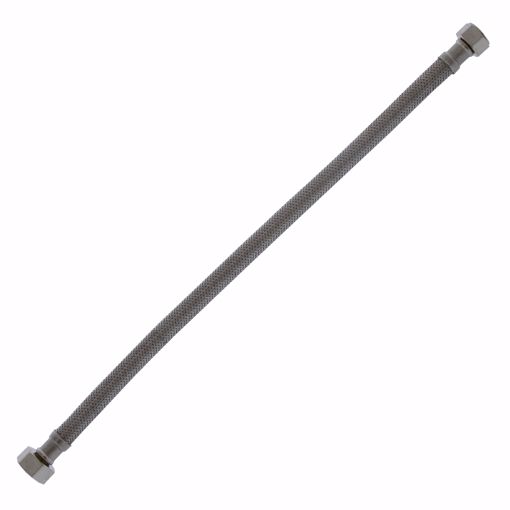 Picture of 1/2" Compression x 1/2" FIP x 16" Braided Stainless Steel Faucet Connector