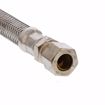 Picture of 3/8" Flare x 3/8" Compression x 16" Braided Stainless Steel Texas Style Faucet Connector