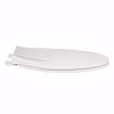 Picture of White Plastic Toilet Seat, Closed Front with Cover, Slow-Close Hinges, Elongated