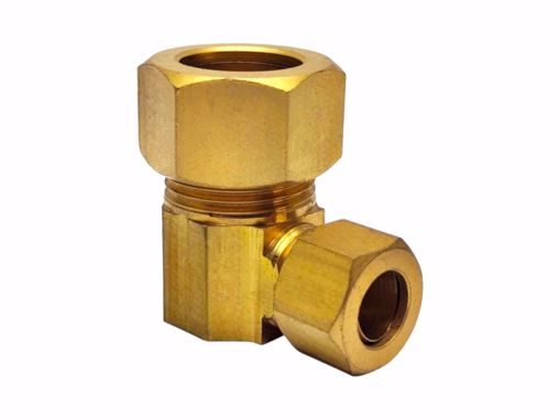 Picture of 5/8" x 3/8" Brass Compression 90° Elbow