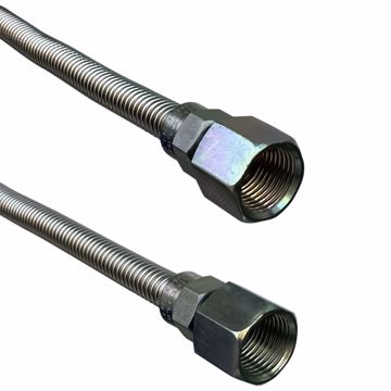 Picture of 3/8" OD (1/4" ID) X 12" Long, 1/2" Female Pipe Thread X 1/2" Female Pipe Thread, Uncoated Corrugated Stainless Steel Gas Connector
