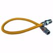 Picture of 3/8" OD (1/4" ID) X 18" Long, 1/2" Male Pipe Thread X 1/2" Male Pipe Thread, Yellow Coated Corrugated Stainless Steel Gas Connector