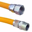 Picture of 1" OD (3/4" ID) X 18" Long, 1" Female Pipe Thread X 1" Male Pipe Thread, Yellow Coated Corrugated Stainless Steel Gas Connector