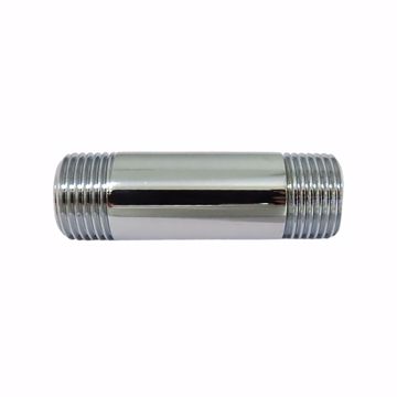 Picture of 3/8" x 3-1/2" Chrome Plated Brass Pipe Nipple