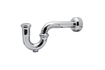 Picture of 1-1/4" Chrome Plated Brass P-Trap with Box Escutcheon with Cleanout 17 Gauge