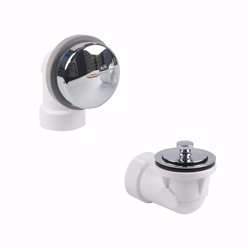 Picture of Lift and Turn PVC Schedule 40 Half Bath Waste Kit, Fine Thread, with Quick Test, Chrome Plated